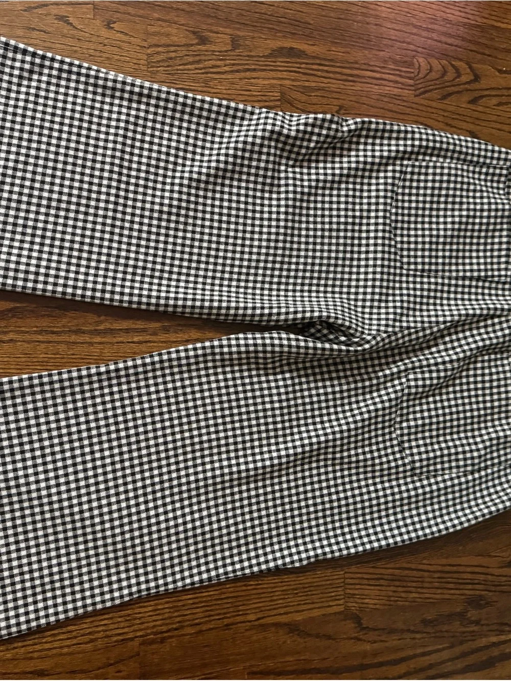 CAbi Black & White Gingham Wide-Leg Pants